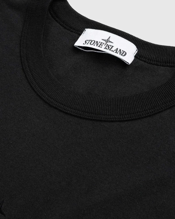 T-Shirts>Stone Island Garment-Dyed Logo T-Shirt Sort