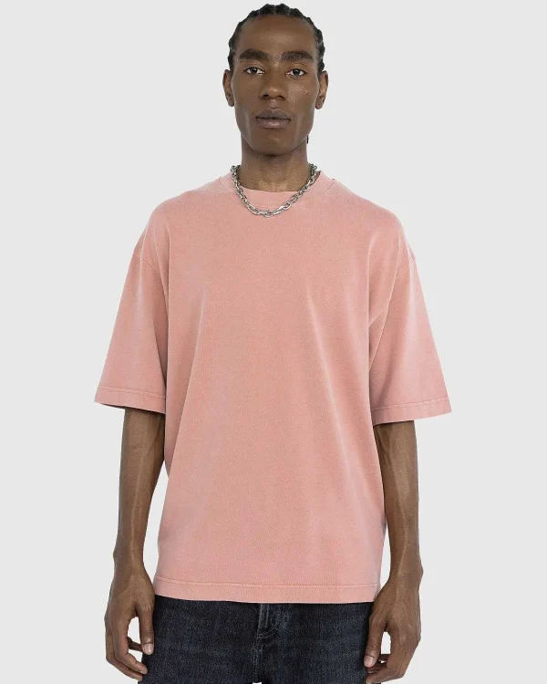 T-Shirts>Acne Studios Garment-Dyed T-Shirt Vintage Pink