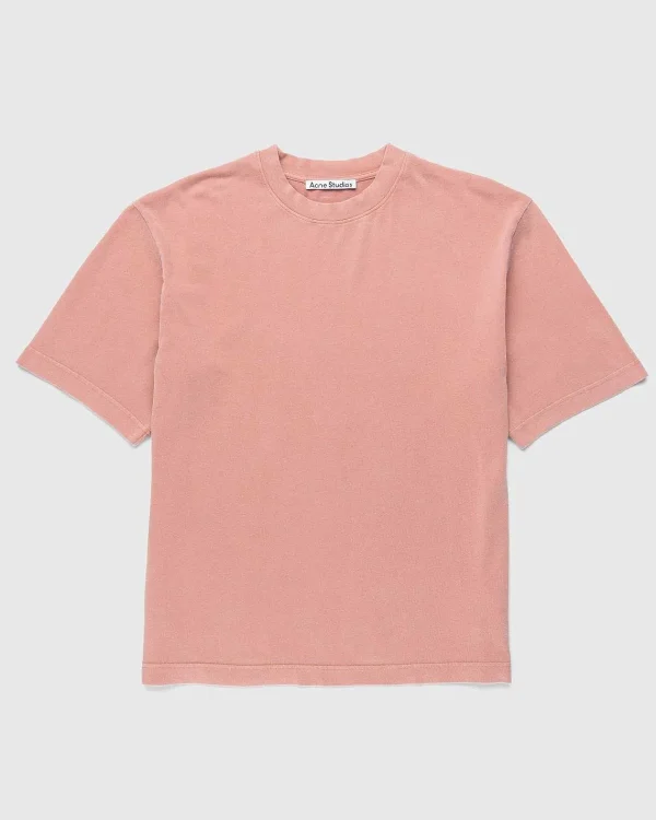 T-Shirts>Acne Studios Garment-Dyed T-Shirt Vintage Pink