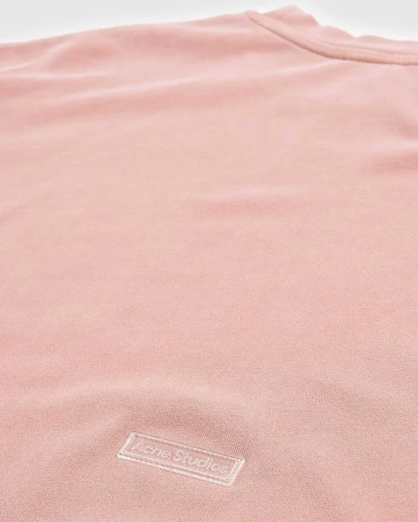 T-Shirts>Acne Studios Garment-Dyed T-Shirt Vintage Pink