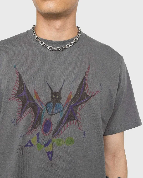 T-Shirts>Gentle Fullness Genbrugt Bomuld Bat Tee Sort