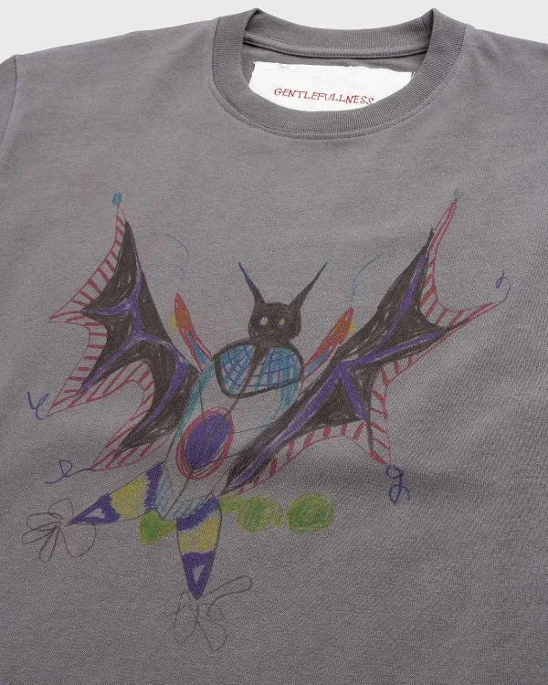 T-Shirts>Gentle Fullness Genbrugt Bomuld Bat Tee Sort