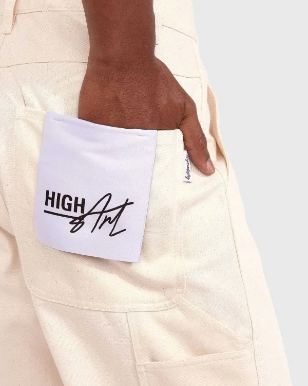 Bukser>Highsnobiety Highart Mixed Panel Canvas Painter Pants Off-White