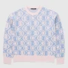 Strik>Acne Studios Jacquard Crew Neck Jumper Falmet Pink Melange/Lysebla