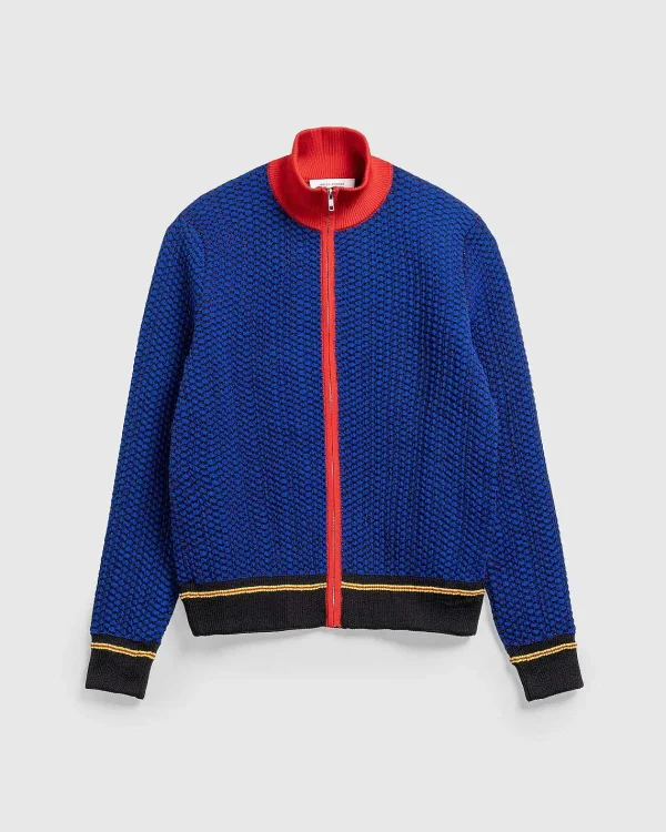 Strik>Wales Bonner Jacquard Full-Zip Top Navy/Rod/Gul