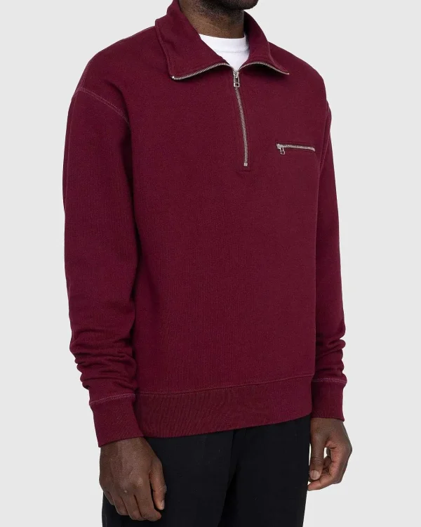 Sveder>Highsnobiety Klassisk Kvart Lynlas Fleece Bordeaux