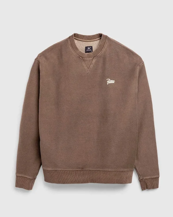 Strik>Patta Klassisk Vasket Crewneck Sweater Morel