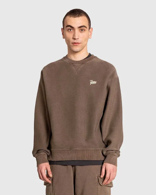 Strik>Patta Klassisk Vasket Crewneck Sweater Morel