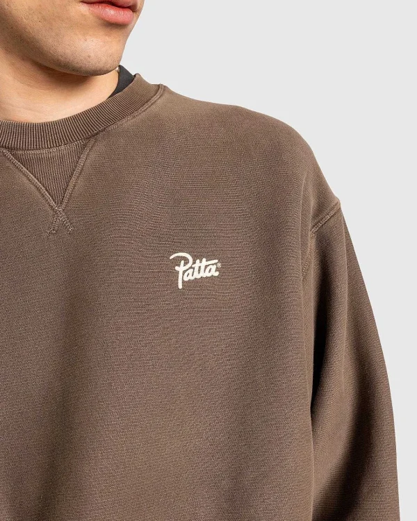 Strik>Patta Klassisk Vasket Crewneck Sweater Morel