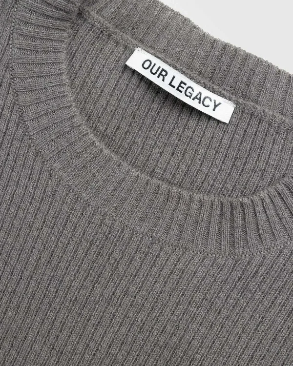 Strik>Our Legacy Kompakt Rundhals Mole Grey Super Wool