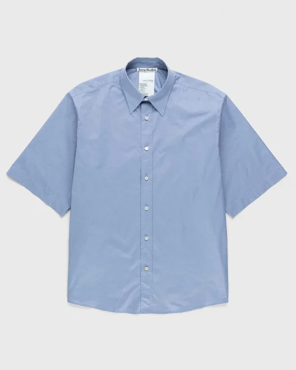 Skjorter>Acne Studios Kortaermet Button-Up Dusty Blue