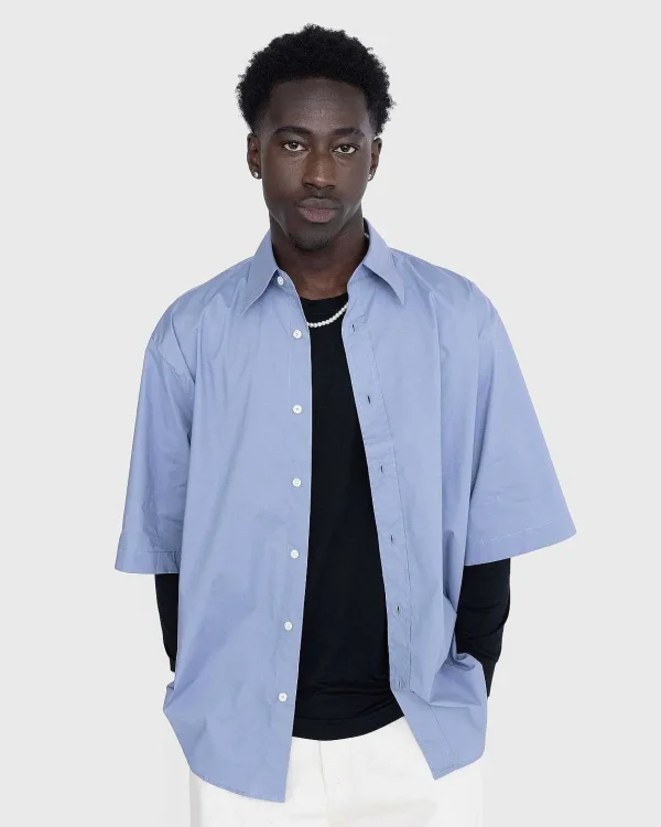 Skjorter>Acne Studios Kortaermet Button-Up Dusty Blue