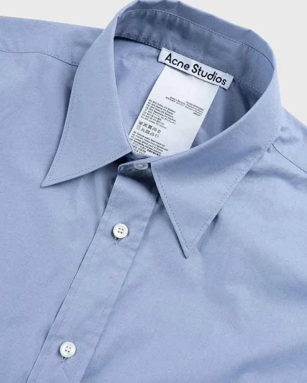 Skjorter>Acne Studios Kortaermet Button-Up Dusty Blue