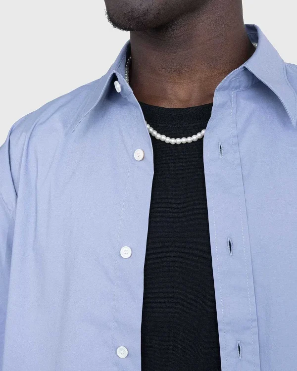 Skjorter>Acne Studios Kortaermet Button-Up Dusty Blue