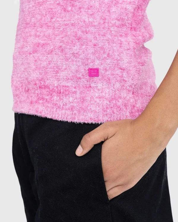 Strik>Acne Studios Kortaermet Crewneck Sweater Pink