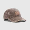 Hatte>Acne Studios Laeder Face Patch Cap Toffee Brun