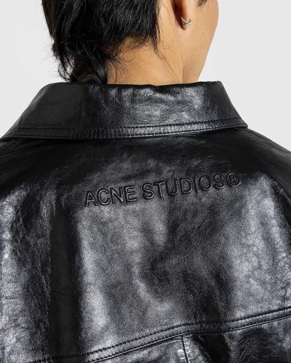 Skjorter>Acne Studios Laederskjortejakke Sort