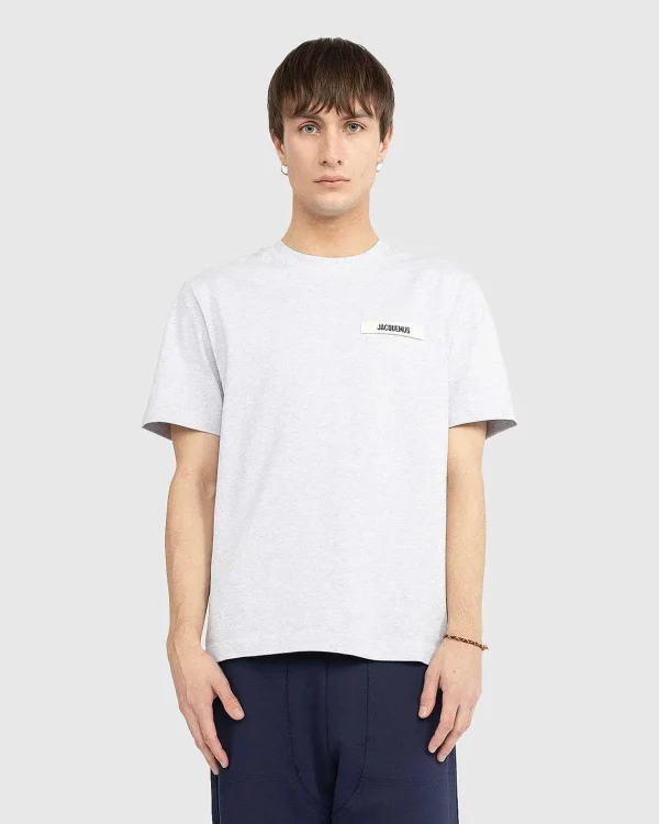 T-Shirts>JACQUEMUS Le T-Shirt Gros Grain Grey