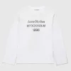 T-Shirts>Acne Studios Logo Langaermet T-Shirt Optic White