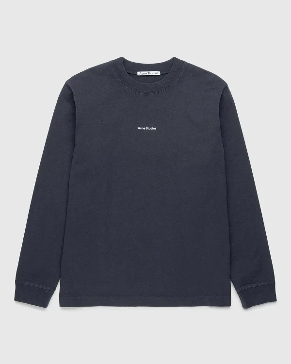 T-Shirts>Acne Studios Logo Langaermet T-Shirt Sort