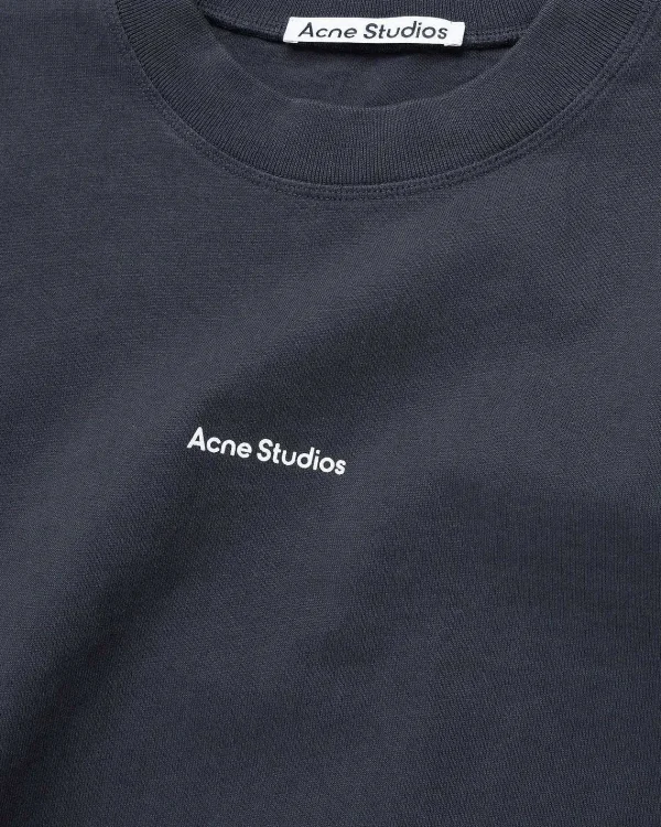 T-Shirts>Acne Studios Logo Langaermet T-Shirt Sort