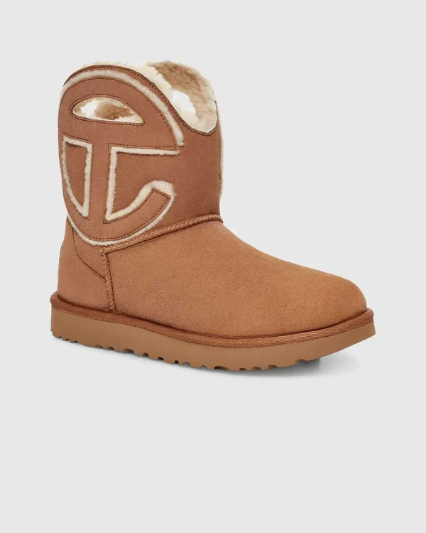 Støvler>Ugg Logo Mini Stovle Kastanje