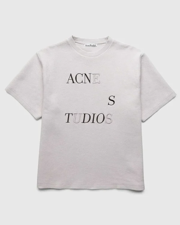 T-Shirts>Acne Studios Logo T-Shirt Beige