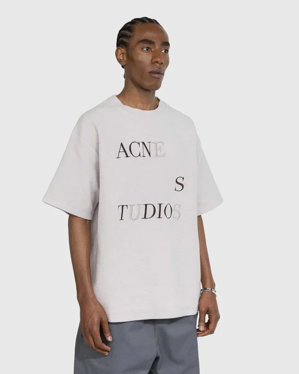 T-Shirts>Acne Studios Logo T-Shirt Beige