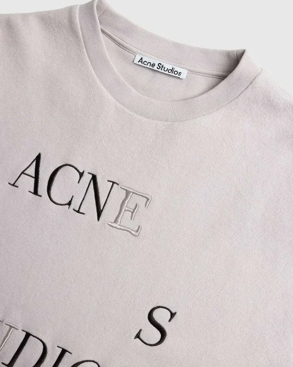 T-Shirts>Acne Studios Logo T-Shirt Beige