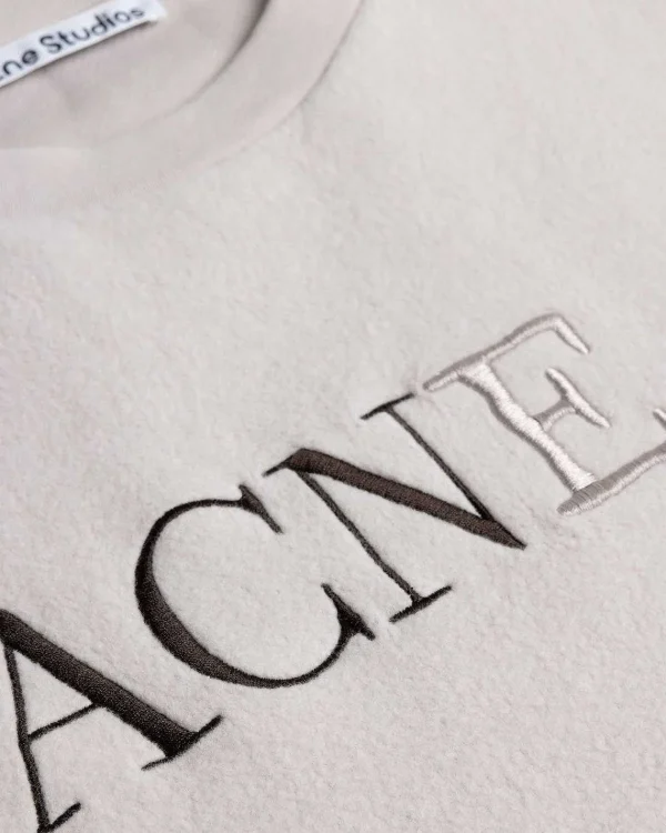 T-Shirts>Acne Studios Logo T-Shirt Beige