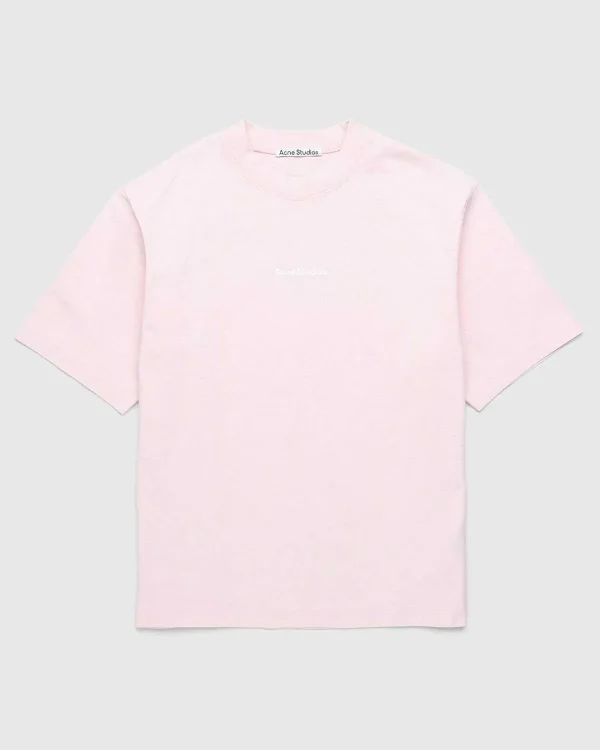 T-Shirts>Acne Studios Logo T-Shirt Bleg Rosa