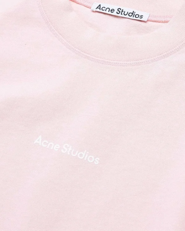 T-Shirts>Acne Studios Logo T-Shirt Bleg Rosa