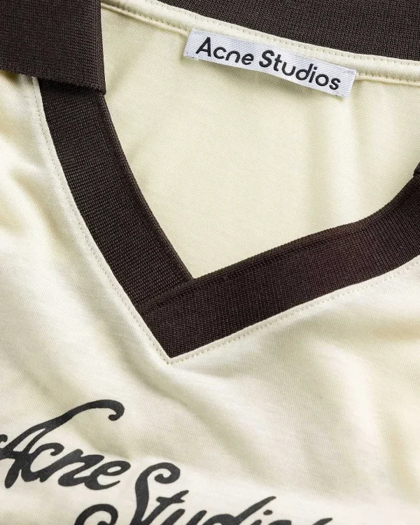 T-Shirts>Acne Studios Logo T-Shirt Ivory White