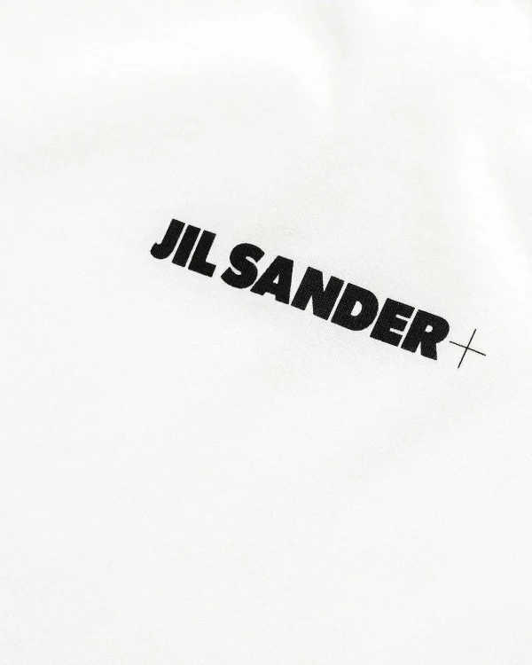 T-Shirts>Jil Sander Logo T-Shirt Porcelaen