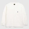 T-Shirts>Needles L/S T-Shirt Med Rund Hals Poly Jersey Hvid