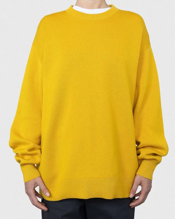 Strik>Acne Studios Merinould Sweater Med Rund Hals, Gul