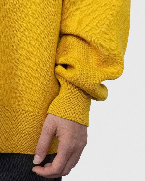 Strik>Acne Studios Merinould Sweater Med Rund Hals, Gul