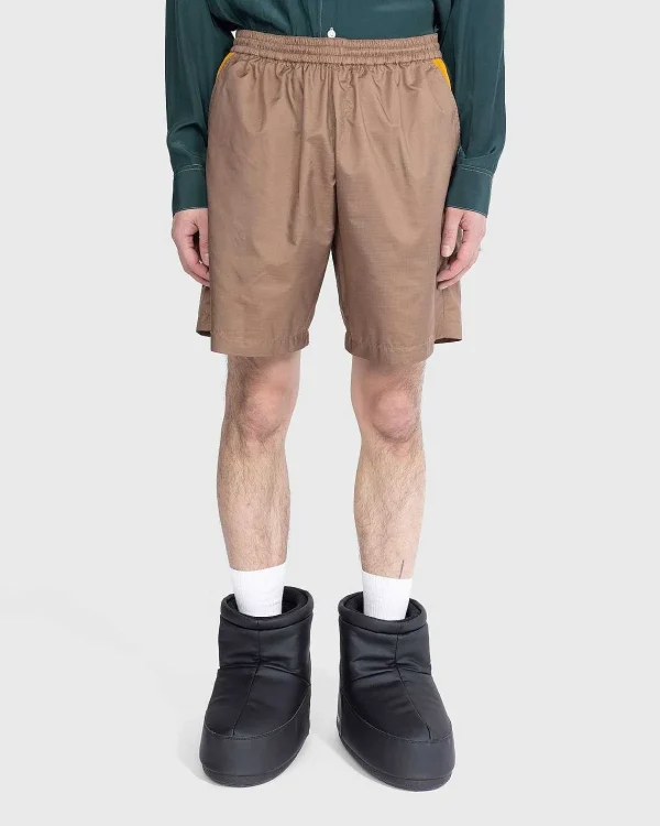 Shorts>Highsnobiety Mix Panel Nylon Shorts Brun/Morkegron