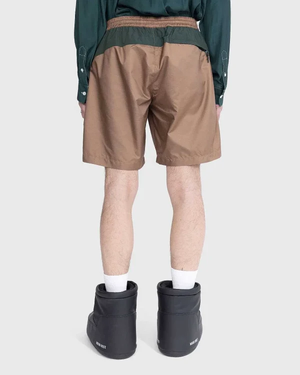 Shorts>Highsnobiety Mix Panel Nylon Shorts Brun/Morkegron