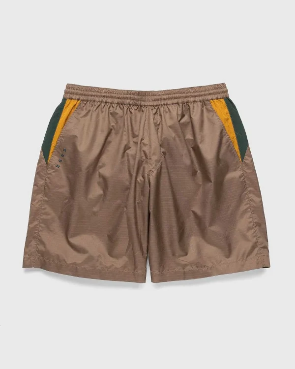 Shorts>Highsnobiety Mix Panel Nylon Shorts Brun/Morkegron