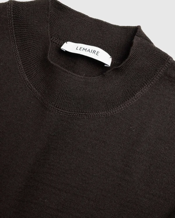 Strik>Lemaire Mock Neck Jumper Pecan Brown