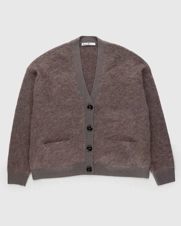 Strik>Acne Studios Mohair Cardigan Brun