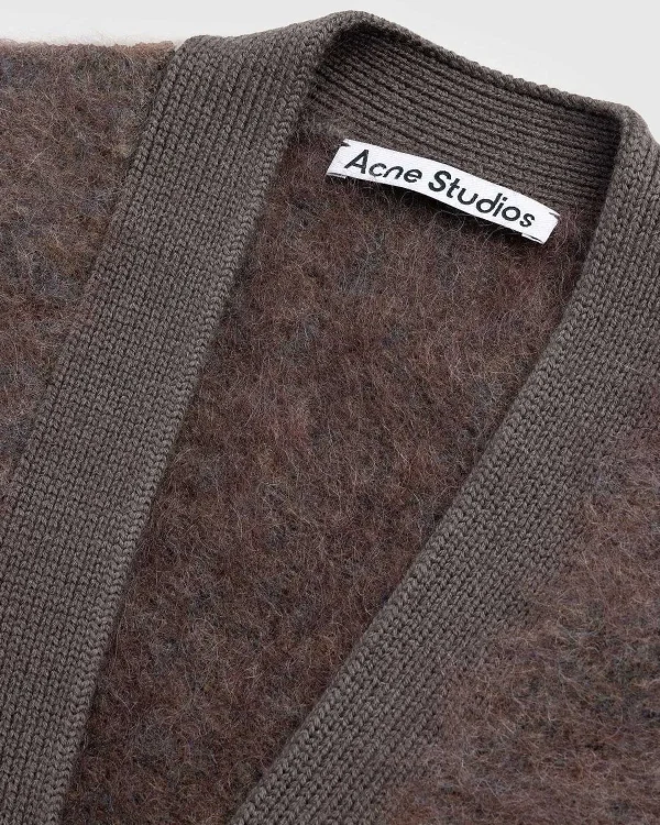 Strik>Acne Studios Mohair Cardigan Brun