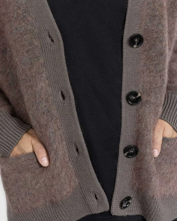 Strik>Acne Studios Mohair Cardigan Brun