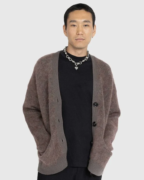 Strik>Acne Studios Mohair Cardigan Brun