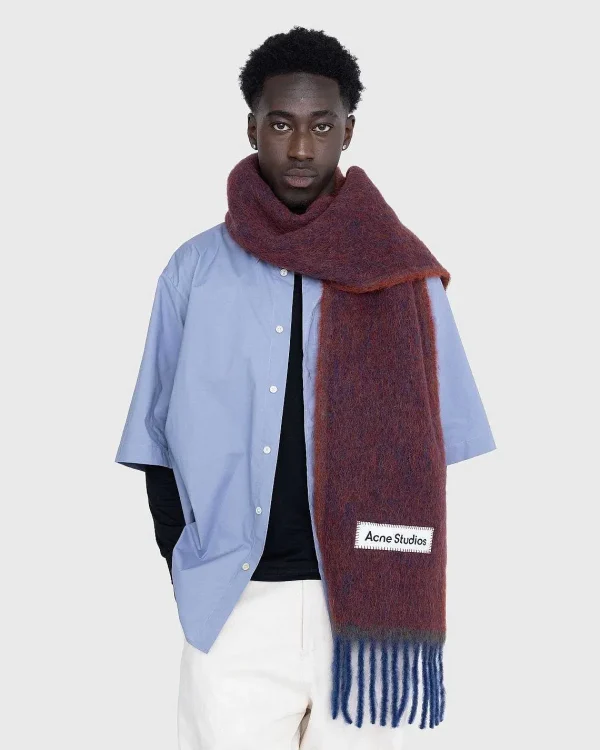 Vinter Tilbehør>Acne Studios Mohair Uld Frynse Torklaede Brun