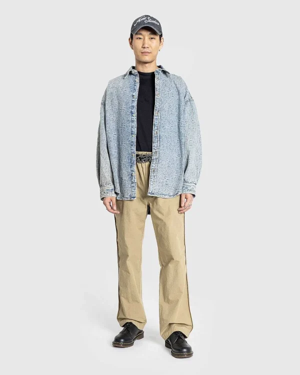 Skjorter>Acne Studios Monogram Denim Skjorte Bla/Beige