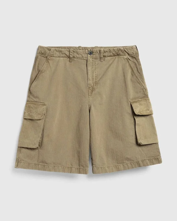 Shorts>Our Legacy Mount Shorts Uniform Olive Herringbone