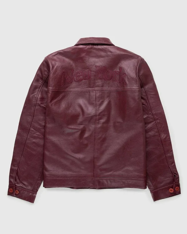 Overtøj>Highsnobiety Neu York Laederjakke Burgundy