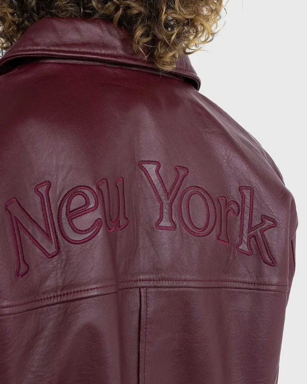 Overtøj>Highsnobiety Neu York Laederjakke Burgundy